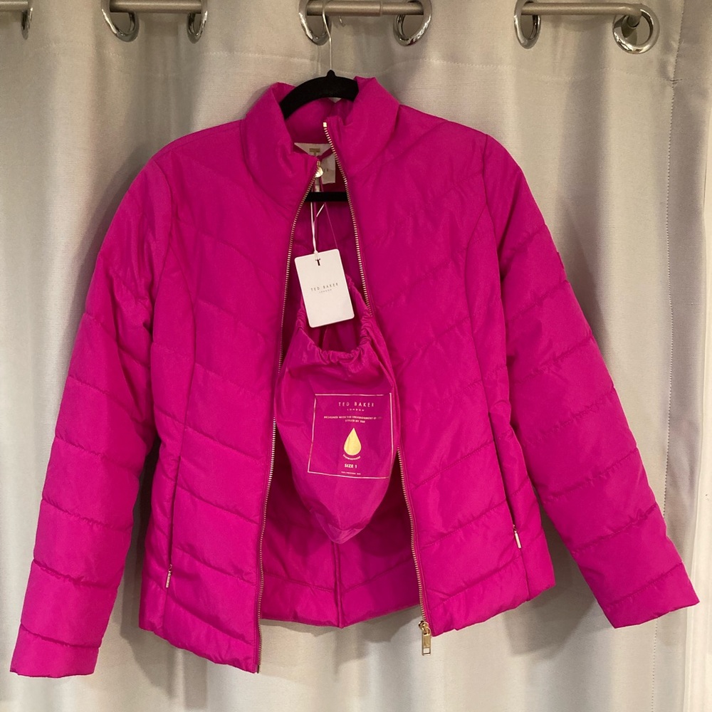 SOLD! Ted Baker hot pink puffer jacket